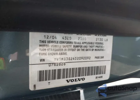 2005 Volvo S40 2.4I из США, поврежденный, VIN YV1MS382452092092